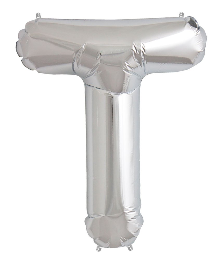 

Srebrny Balon Kształt Litery 40CM Srebrna Litera T