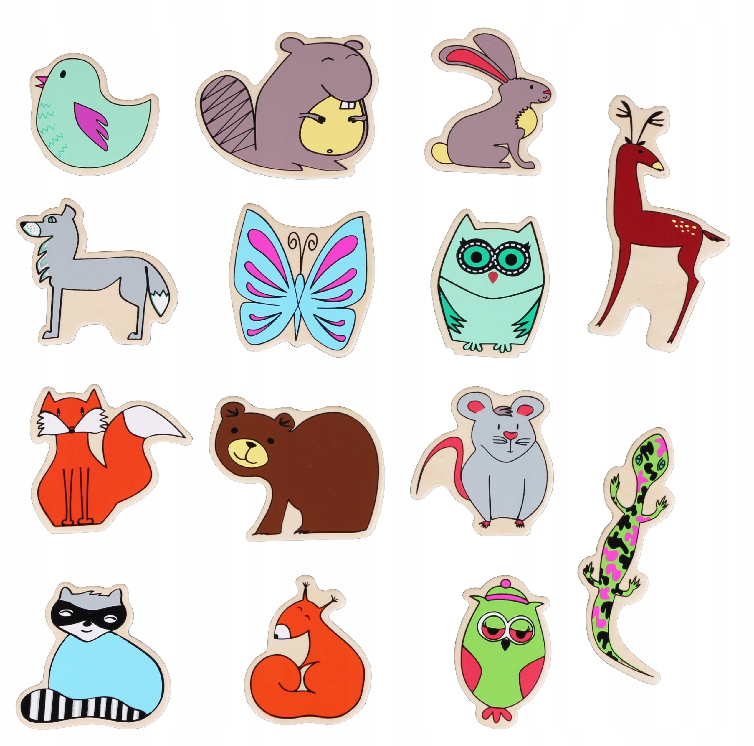 Holzmagnete WILDTIERE 14STK Holz Magnete Tiere Kindermagnete Kinder Spielzeug — 5