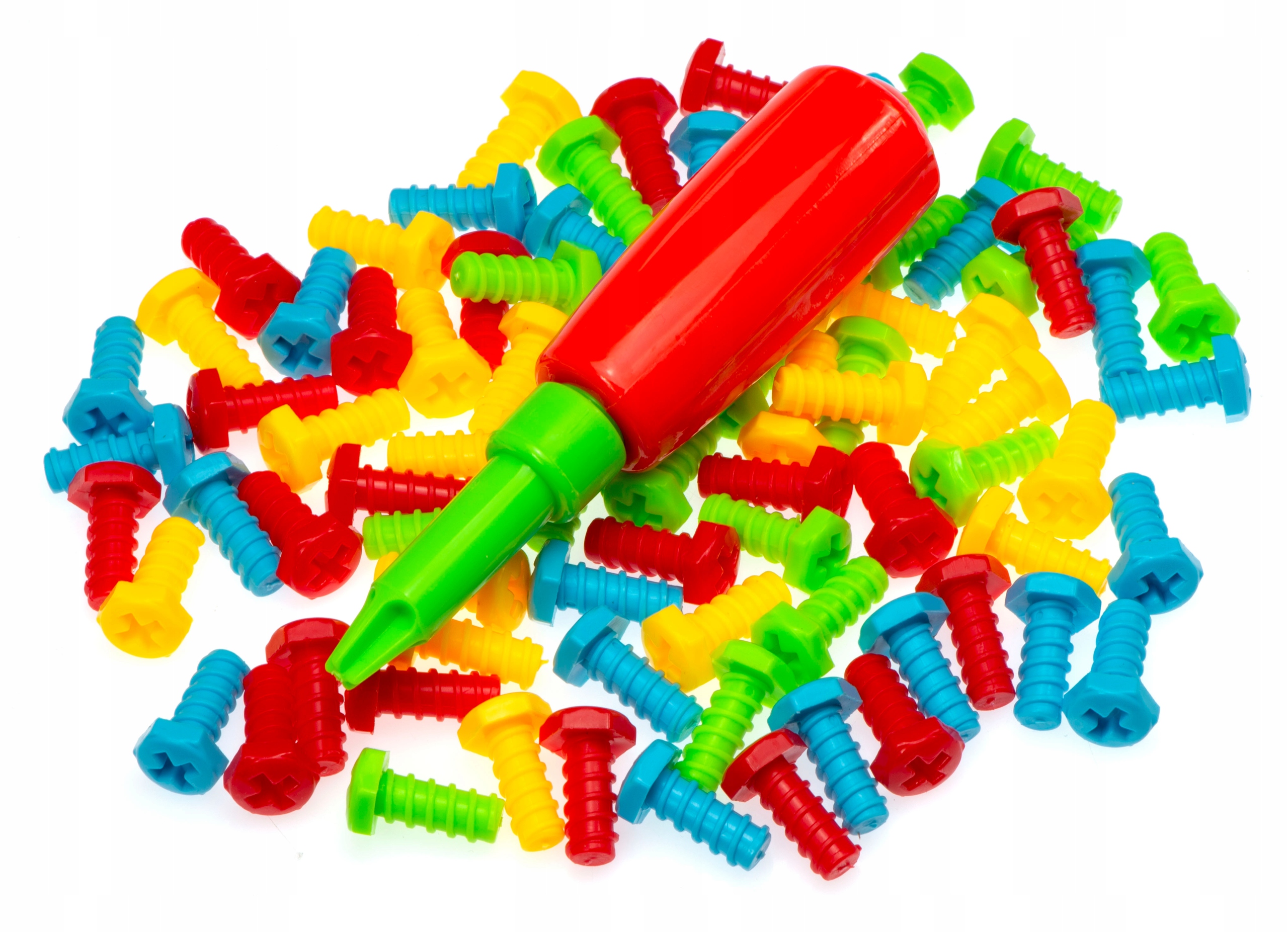 WKRĘTARKA I KLOCKI DO PRZYKRĘCANIA ZESTAW 151 elem Materiał Plastik