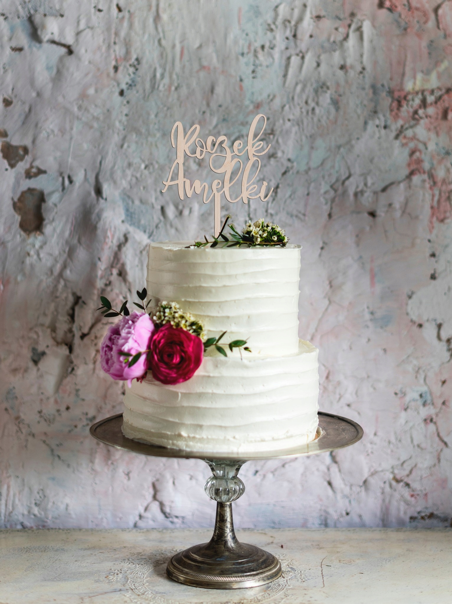 TOPPER NA PIERWSZE URODZINY TORT ROCZEK 1 LITERY Motyw personalizowany