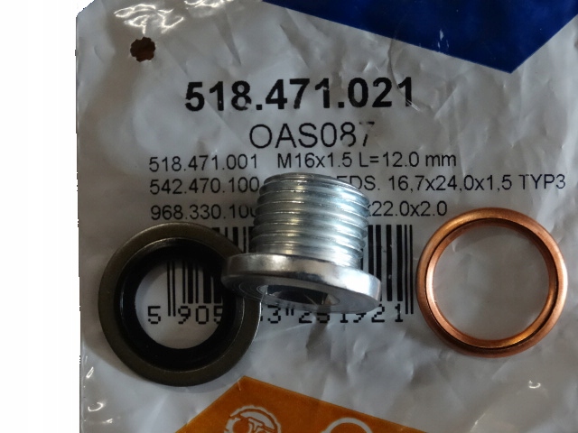

Korek miski olejowej M16mm Citroen Peugeot Renault