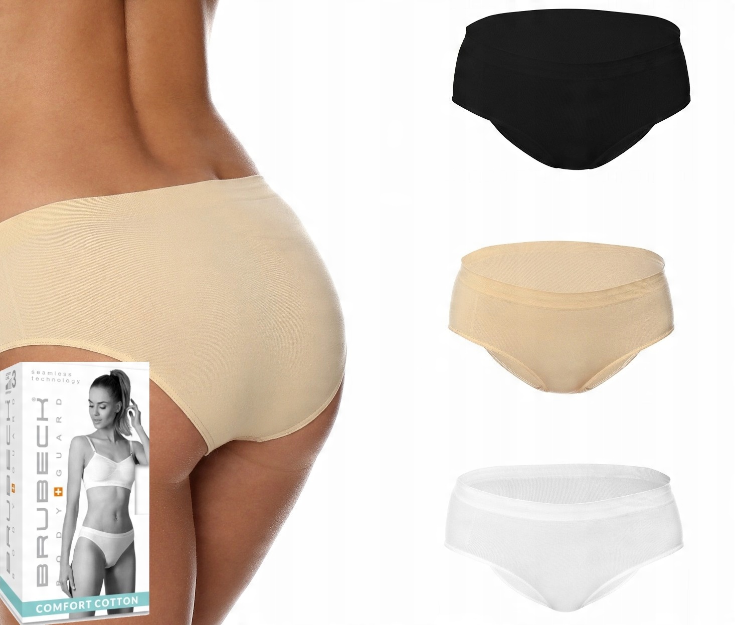 

Majtki Damskie Brubeck HI00090A r.S 3 szt trójpak