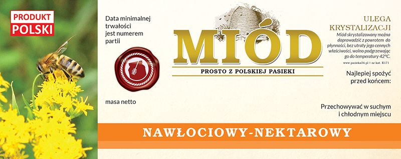 

Etykiety na Miód Nawłociowy (100szt) - wzór E171