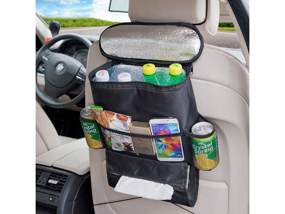 ORGANIZER NA FOTEL SAMOCHODOWY Z TORBĄ TERMICZNĄ TERMICZNY DO SAMOCHODU Marka Verk Group