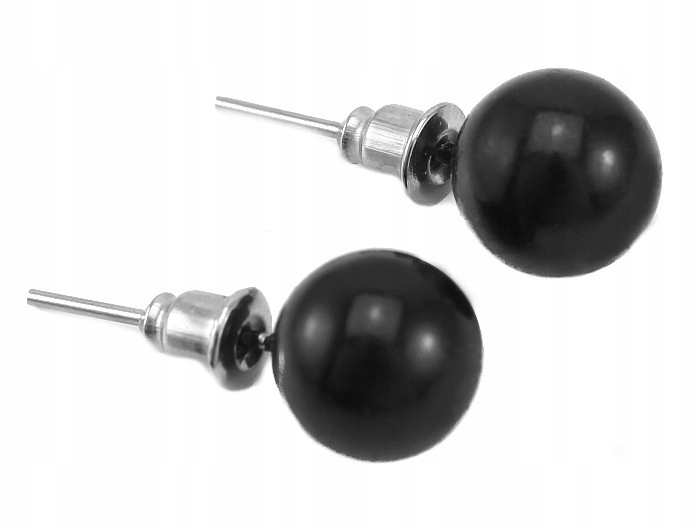 

Kolczyki Czarne Kulki 10 MM