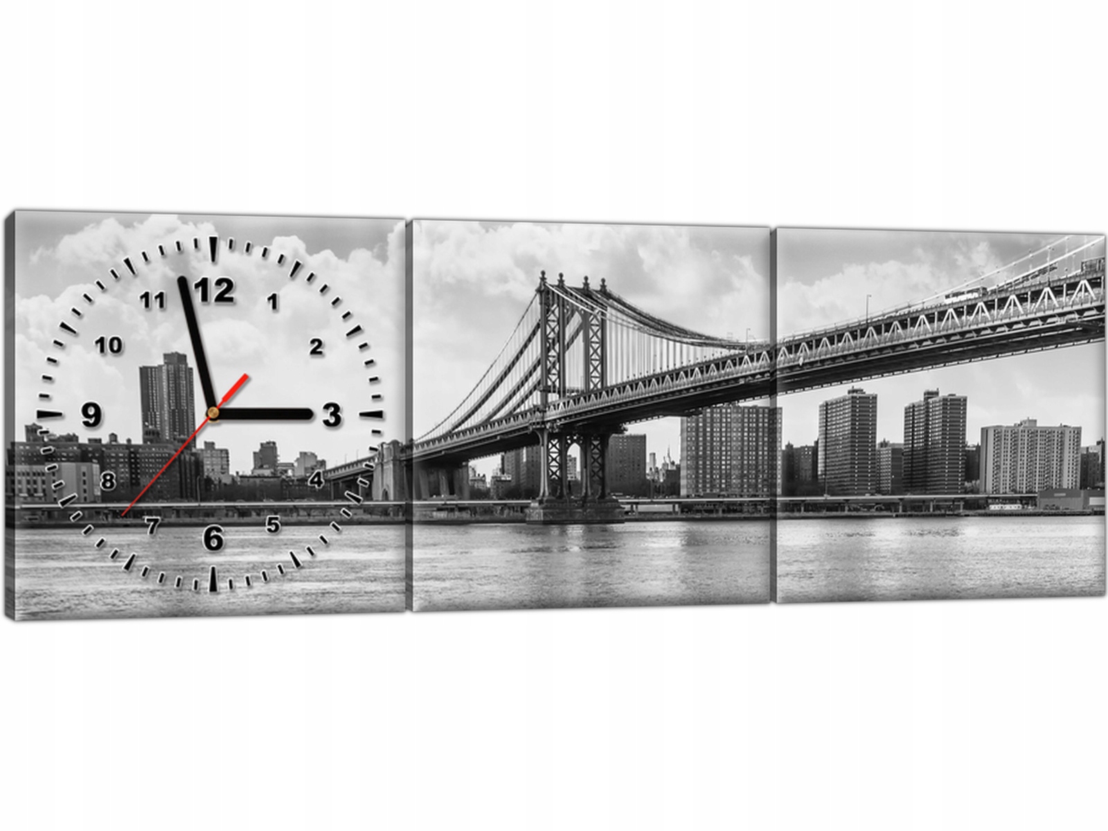 

Zegar ścienny 90x30 Most Miasto Obraz do salonu