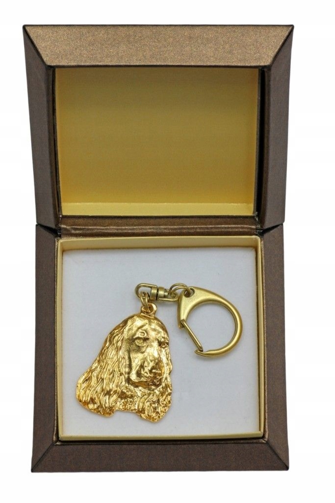 

Cocker Spaniel Pozłacany brelok w pudełku