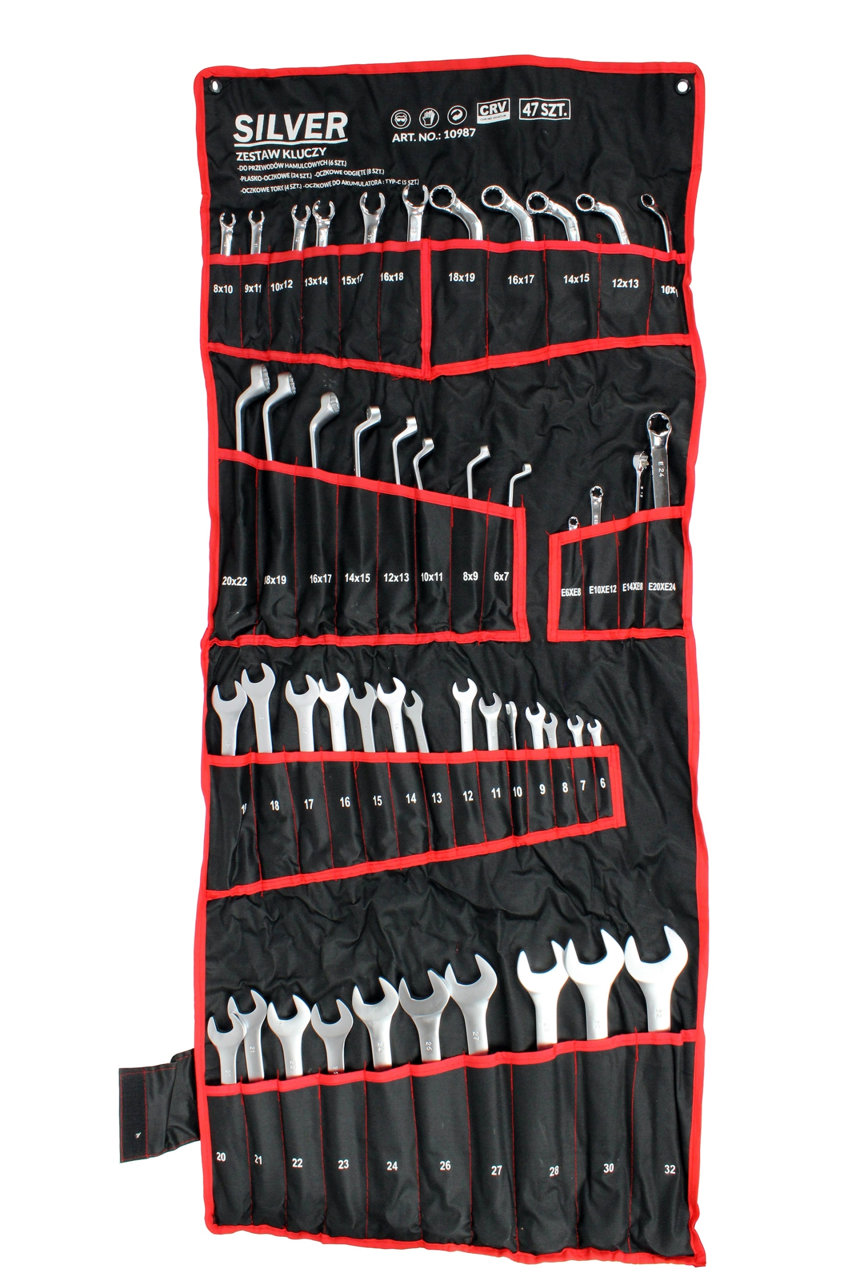 KLUCZE PLASKO OCZKOWE 6 32 TORX TYP C ZESTAW 47el