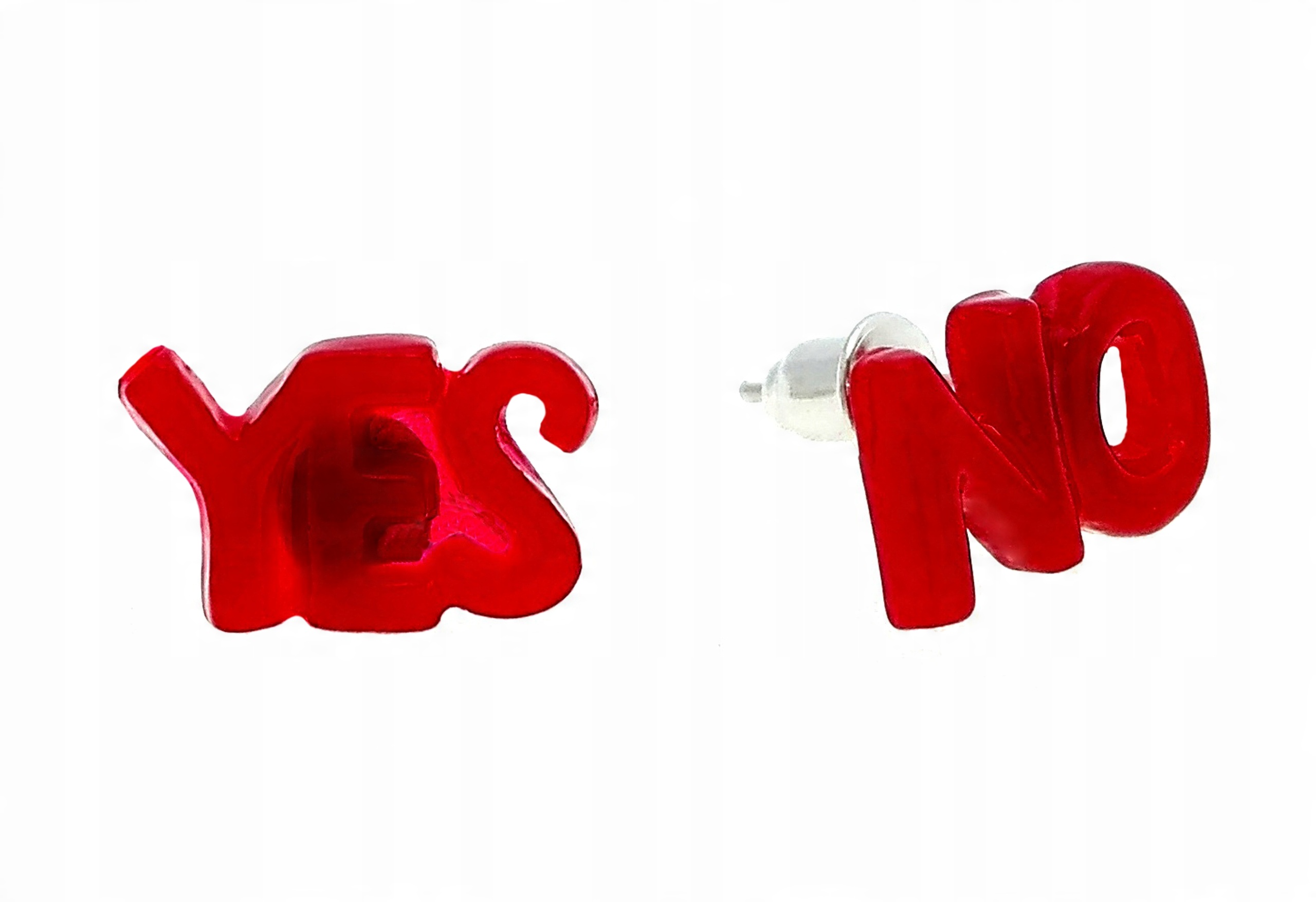 

K119n Kolczyki ''yes No'' Kolor Bordowy