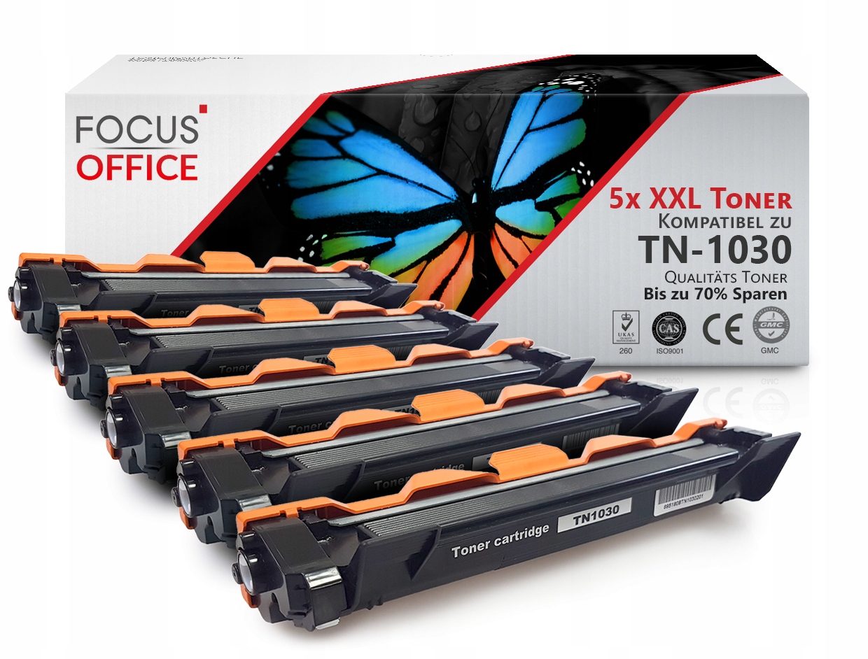 5x Toner Pro Brother TN1030 Dcp 1510E 1512E 1610WE