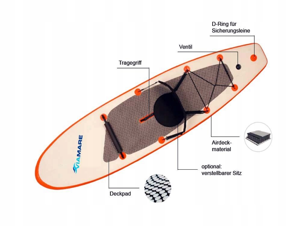 DESKA SUP BOARD 300 ORANGE VIAMARE Marka Viamare