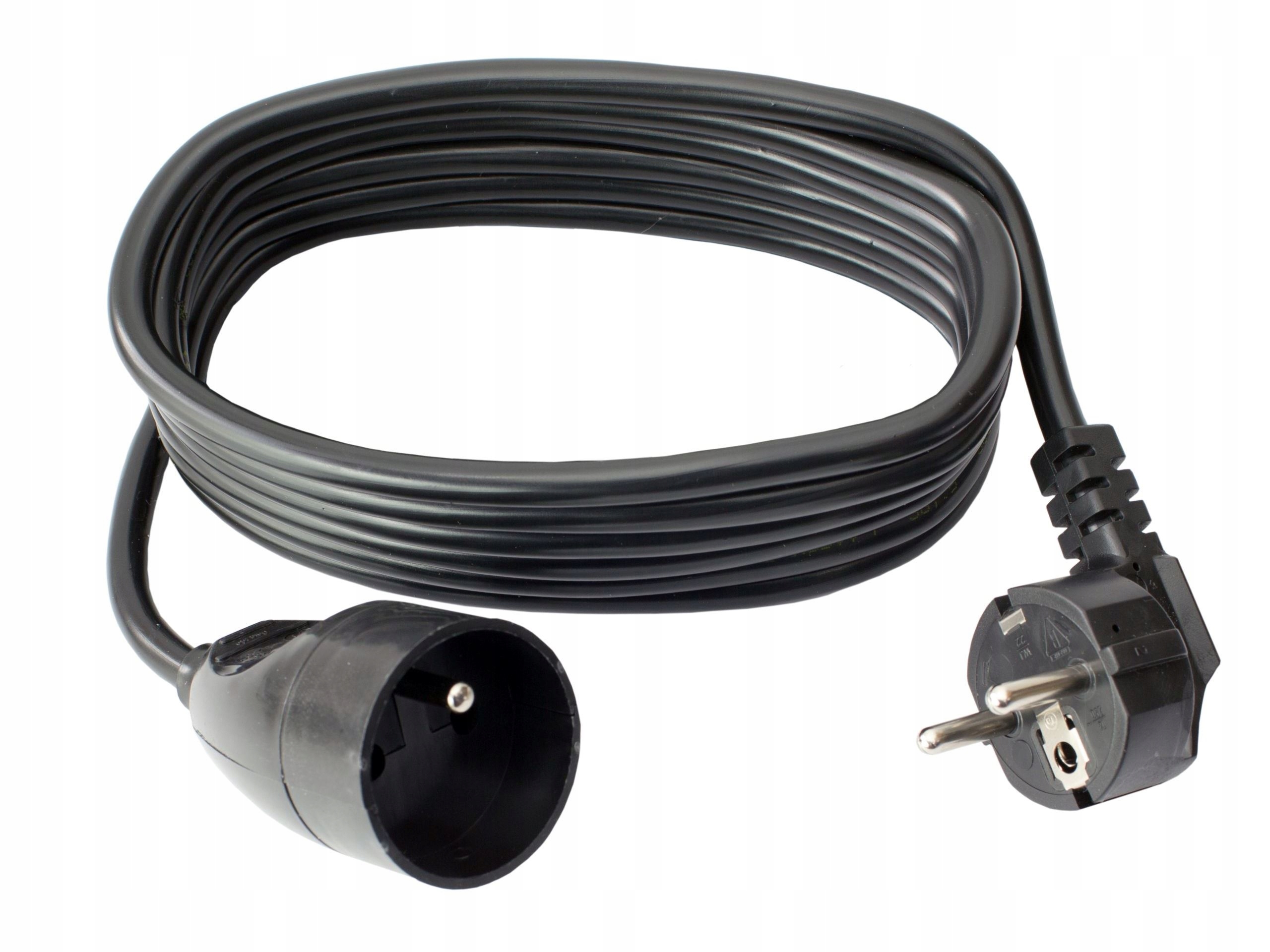 Przedłużacz pojedynczy z uziemieniem 1m czarny