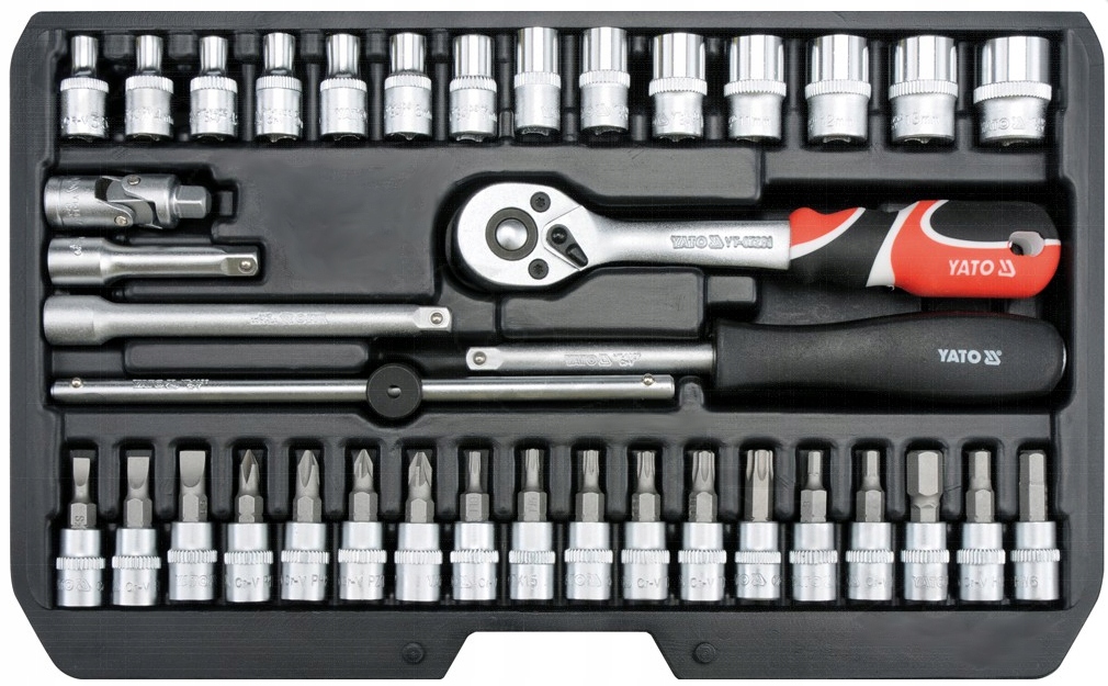 

Yato Zestaw kluczy nasadowych 1/4" 38szt