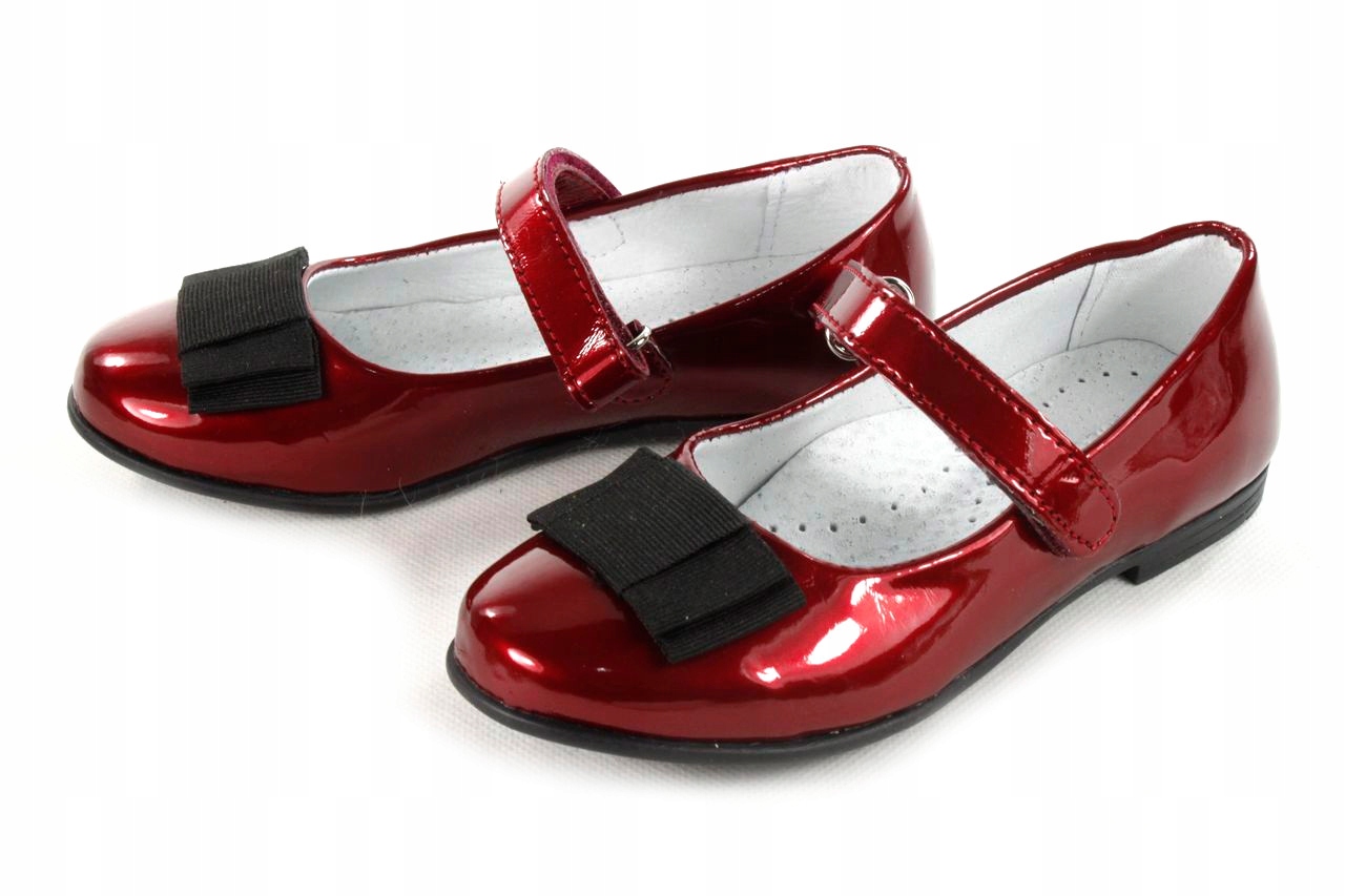 

Kornecki 4246 Bordowe Eleganckie Półbuty Rzepy r28