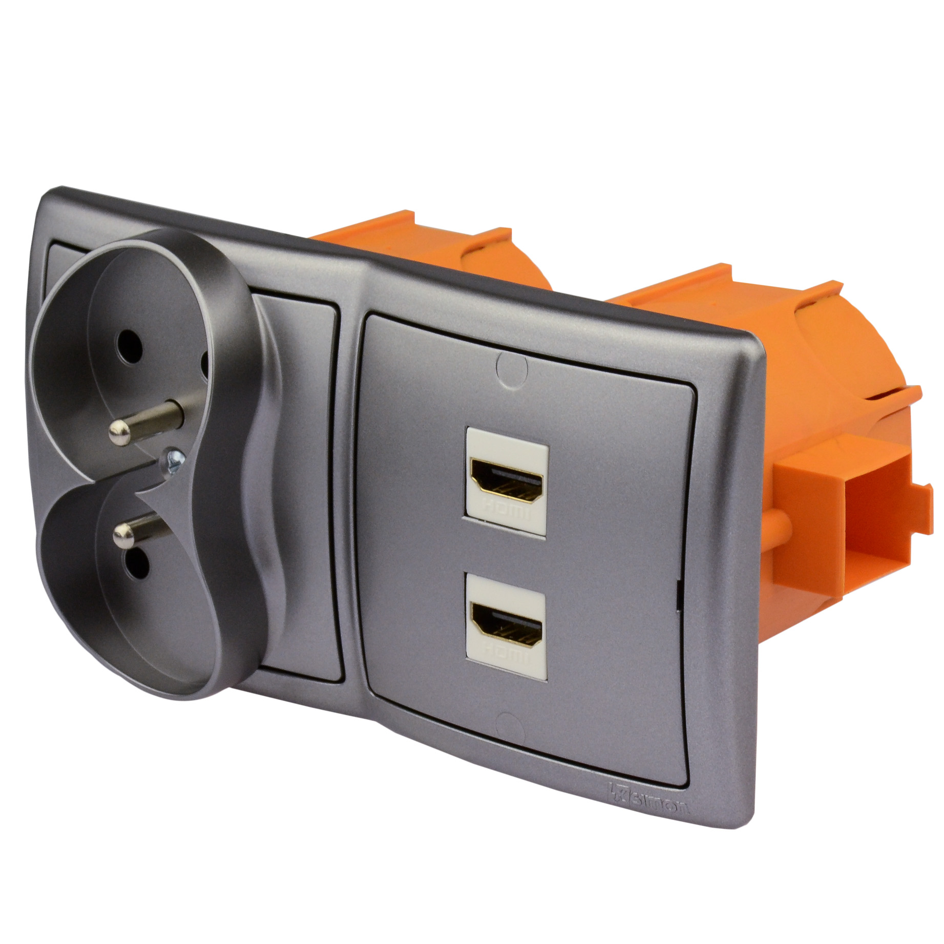 2× Gniazdo HDMI Kontakt Simon 230V 2HDMI inox