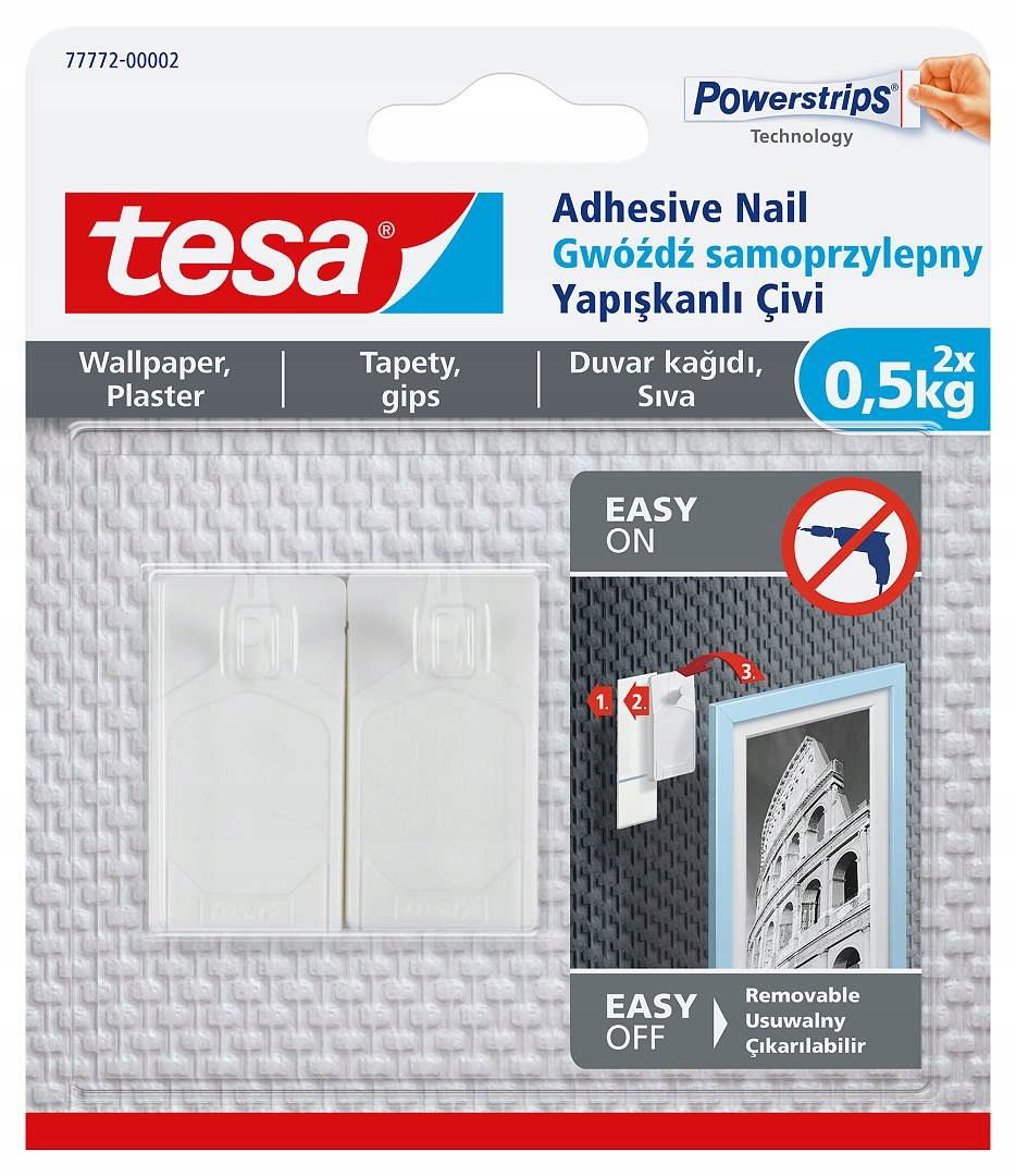 

Gwóźdź samoprzylepny tesa tynk i tapeta 2 x 0,5kg
