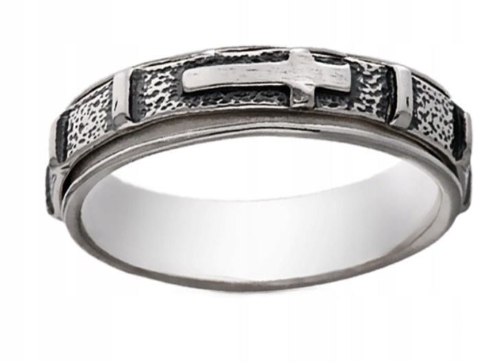 

Obrączka Różańcowa Srebrna OBROTOWA.925!ROZMIAR 27