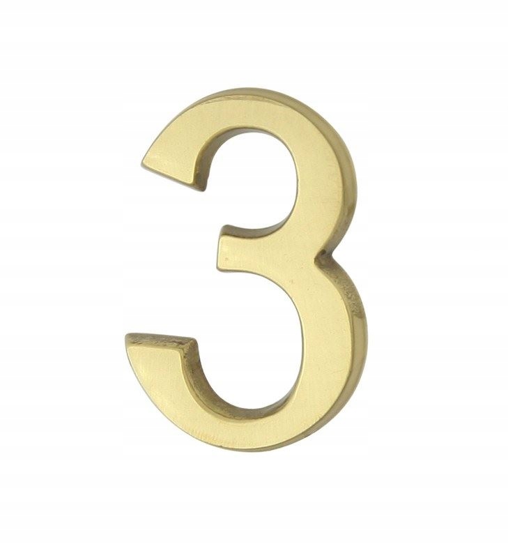 Cyferka SP 5cm mosiądz połysk 3