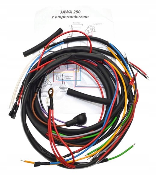 

Instalacja Jawa 250 z amperomierzem wiązka kable