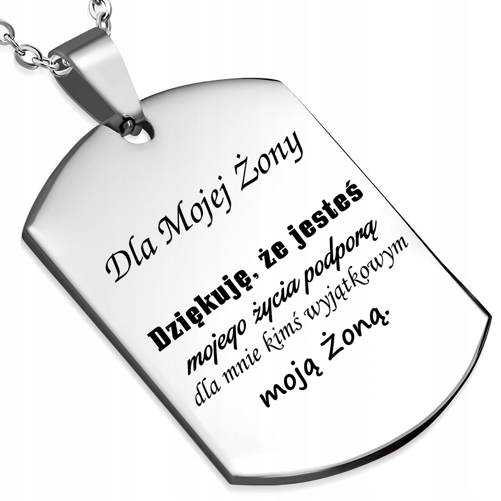 

Dla Mojej Żony naszyjnik zawieszka z dedykacją