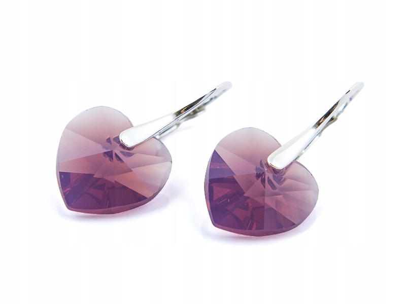 

Srebro Kolczyki 925 z kr. Swarovski Serca 14 Cycop