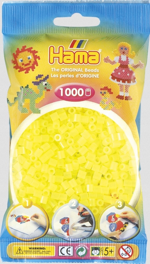 KORALIKI DO PRASOWANIA HAMA MIDI 1000 207-34 ŻÓŁTE NEON TRANSPAR