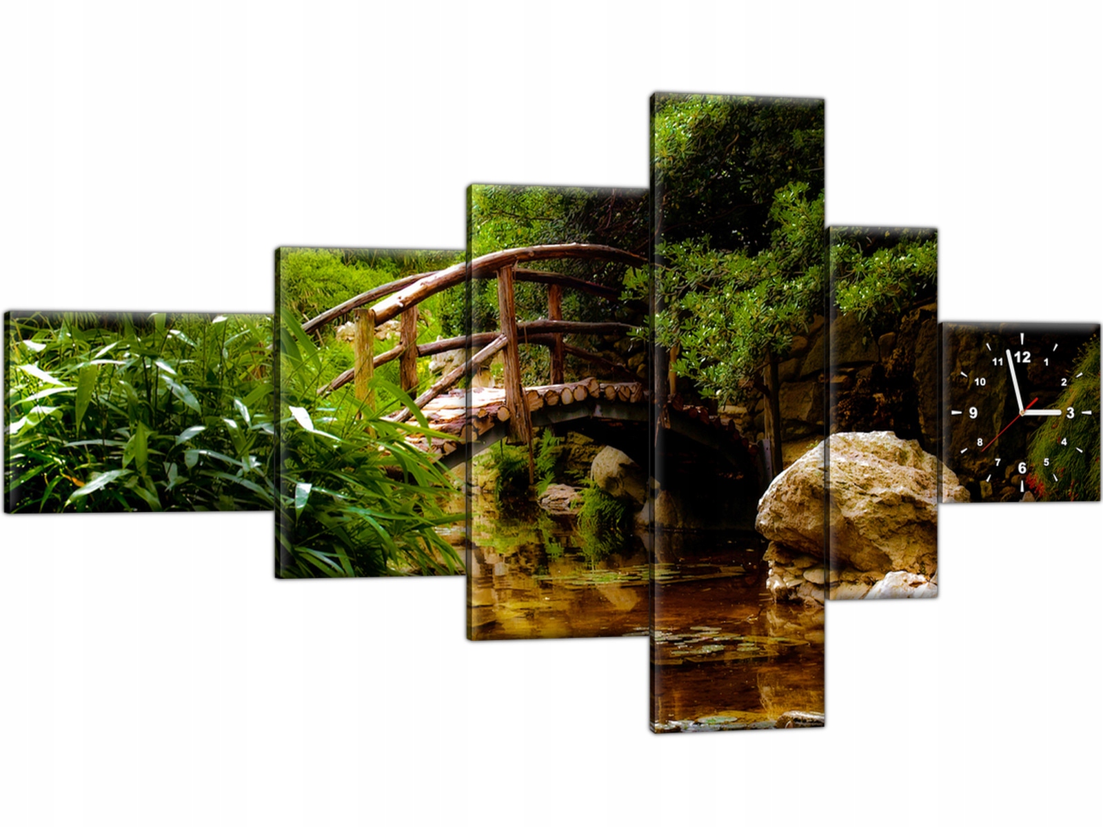 

Zegar ścienny 180x100 Most Rzeka Ogród Obraz Las