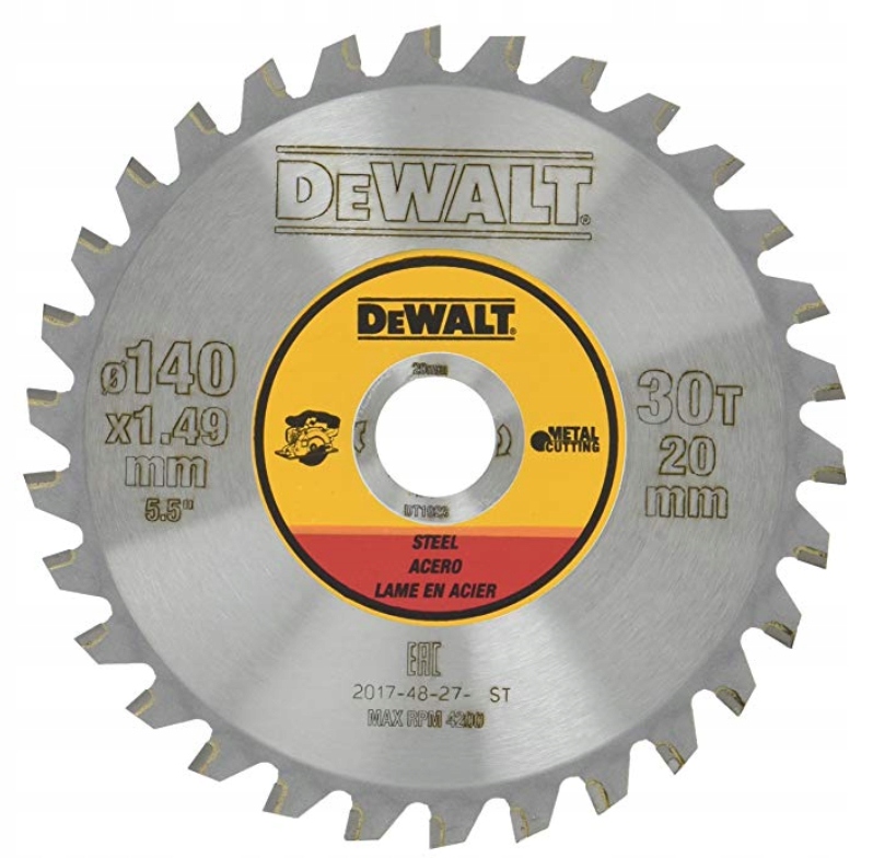 DeWALT DT1923 140 x 20 mm 30T ocel řezný kotouč na kov