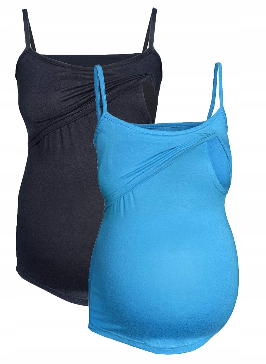 

topy bluzki ciążowe, dla karmiącej czarny/turkus L