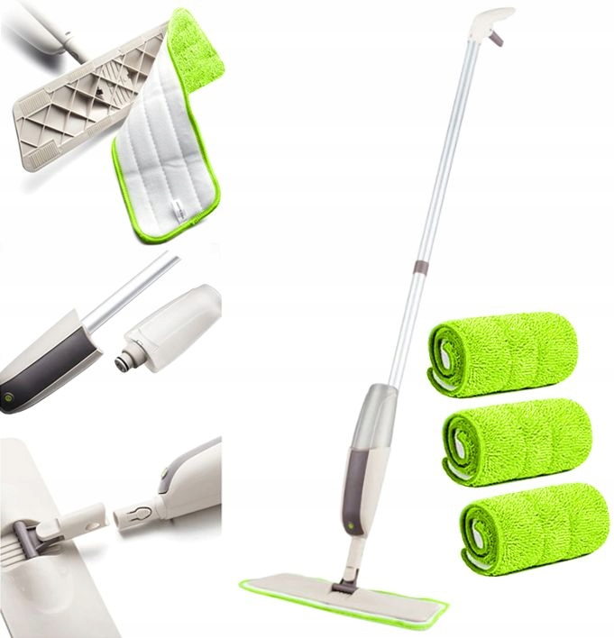 MOP PŁASKI ZE SPRYSKIWACZEM + 3 x MIKROFIBRA