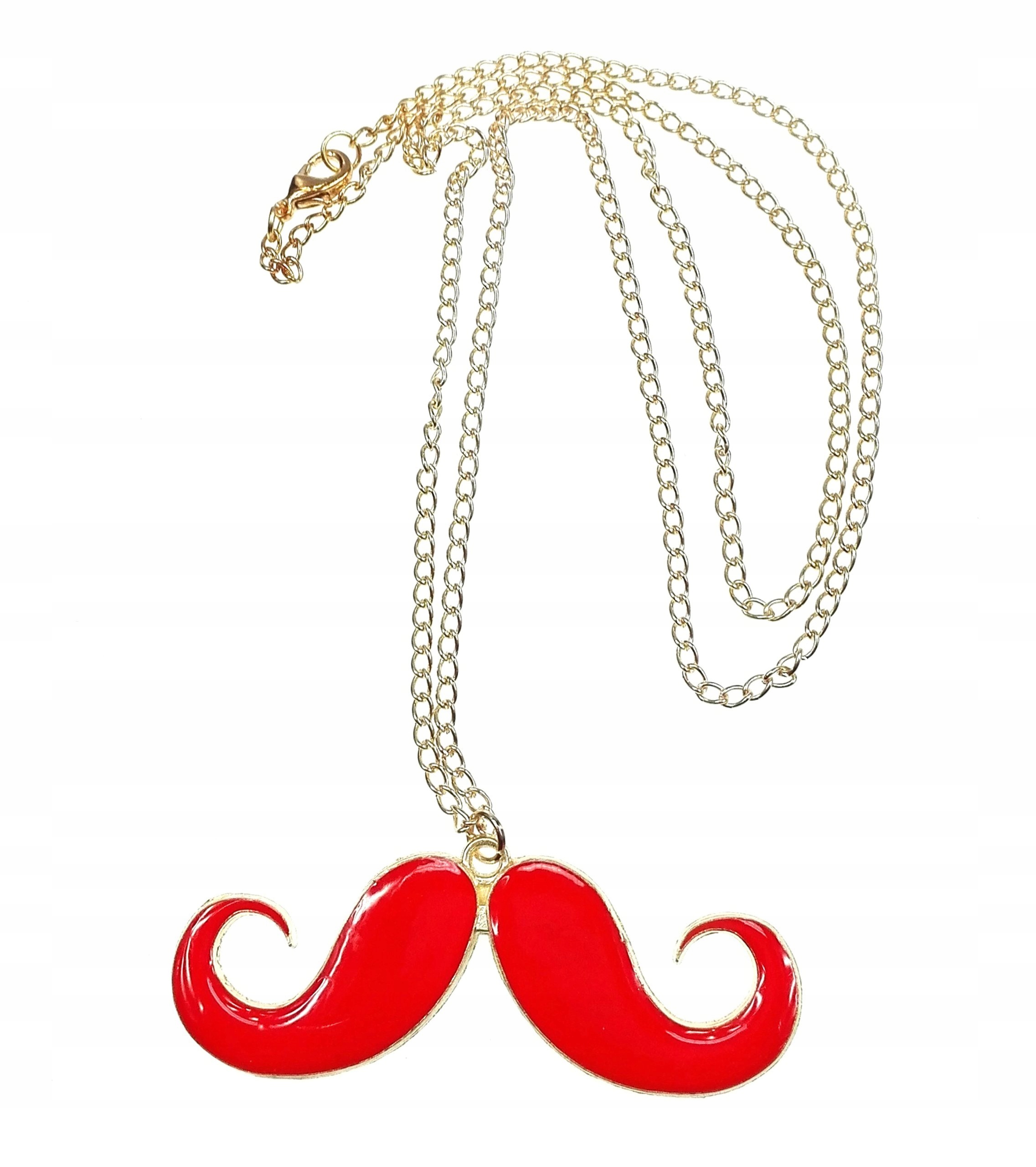 

Naszyjnik Długi złoty wąsy moustache vintage
