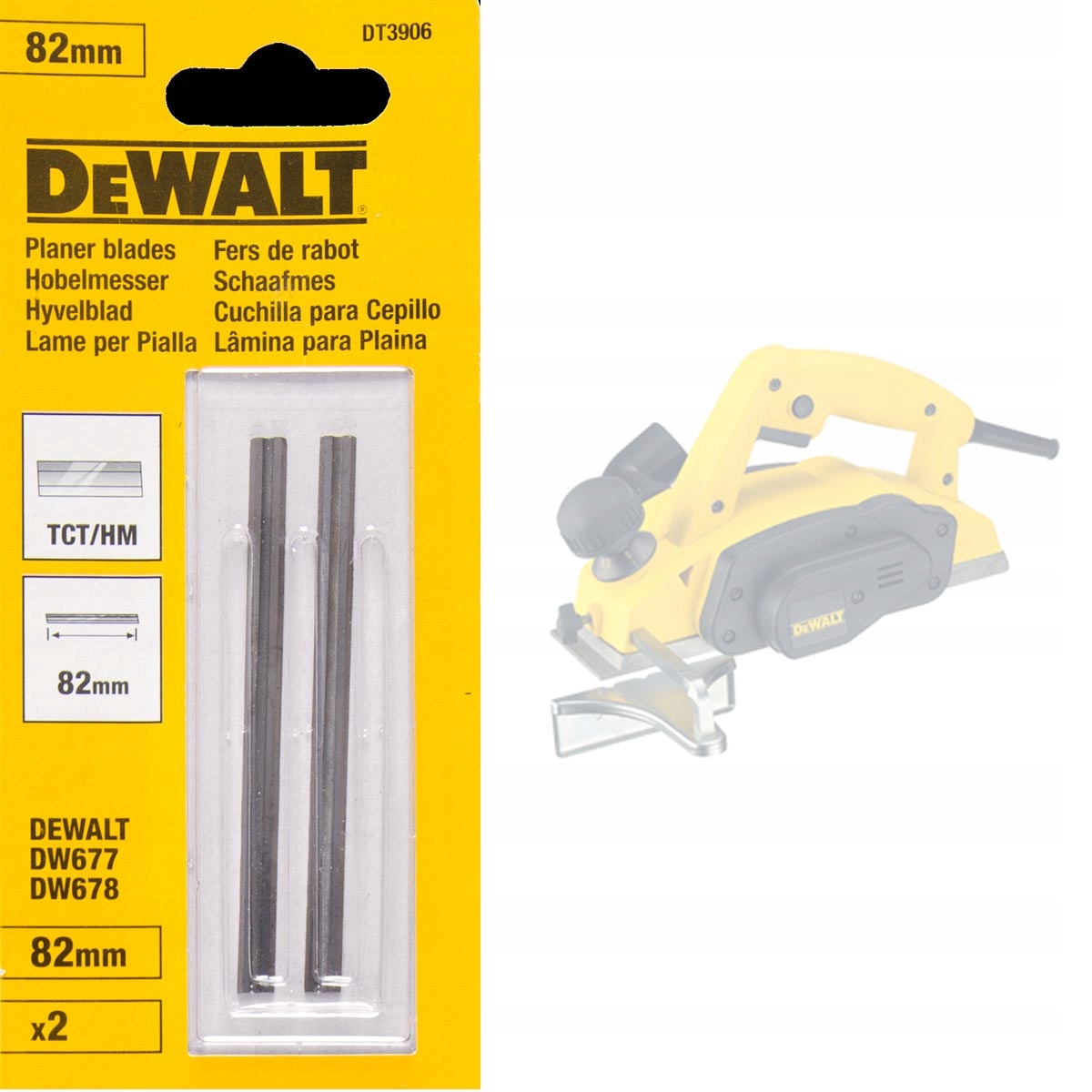 

Noże do struga z węglików Tct 82mm DeWalt DT3906