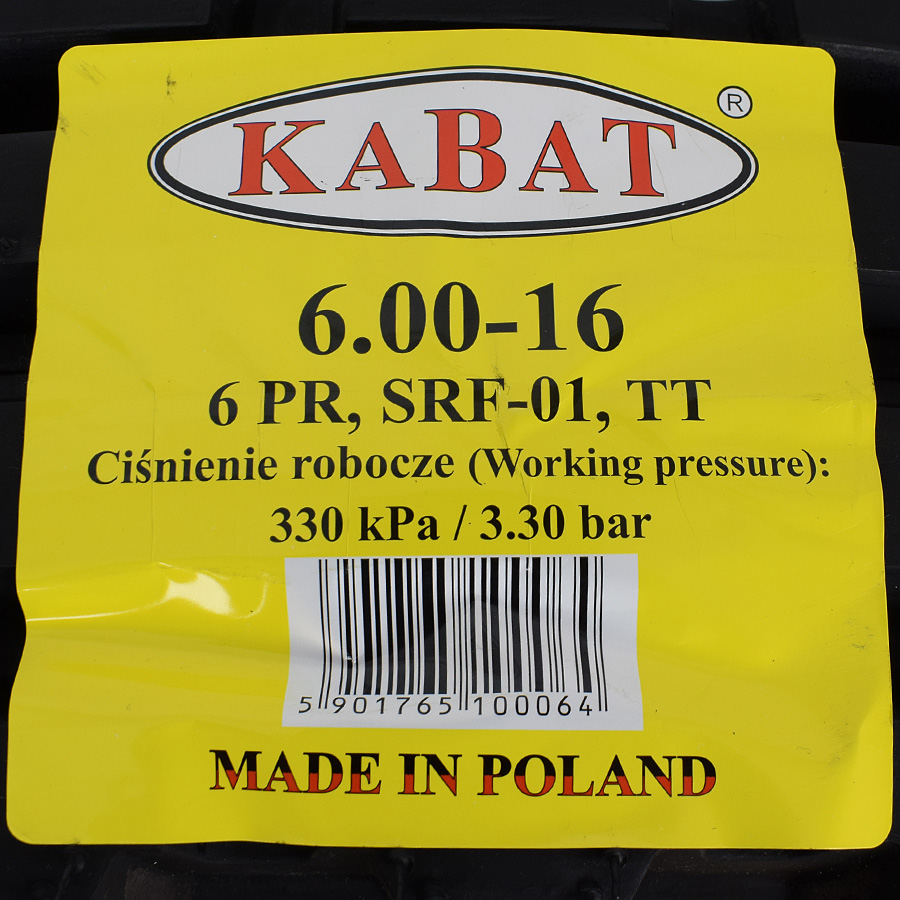 2 OPONY ROLNICZE NOWE 6 00 16 KABAT 6PR 600 16 Mark Kabat
