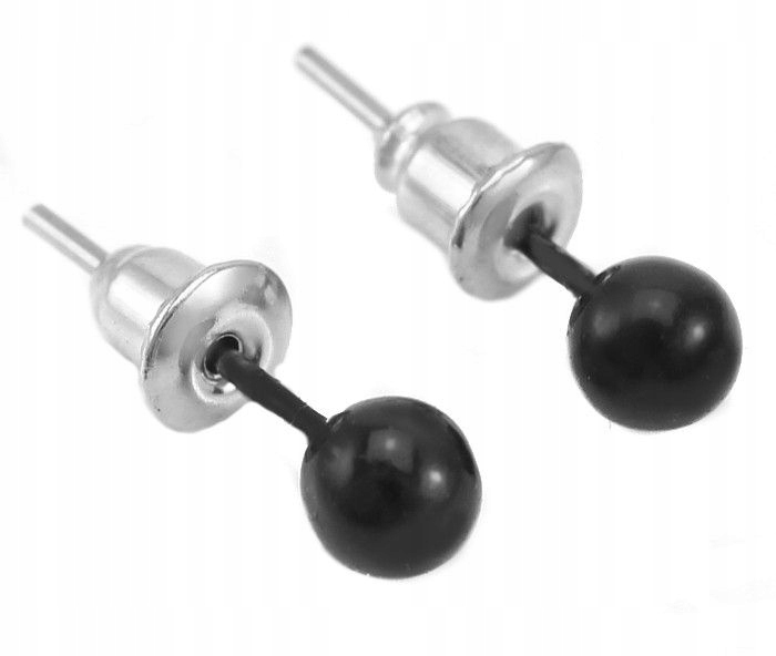 

Kolczyki Czarne Kulki 5 MM