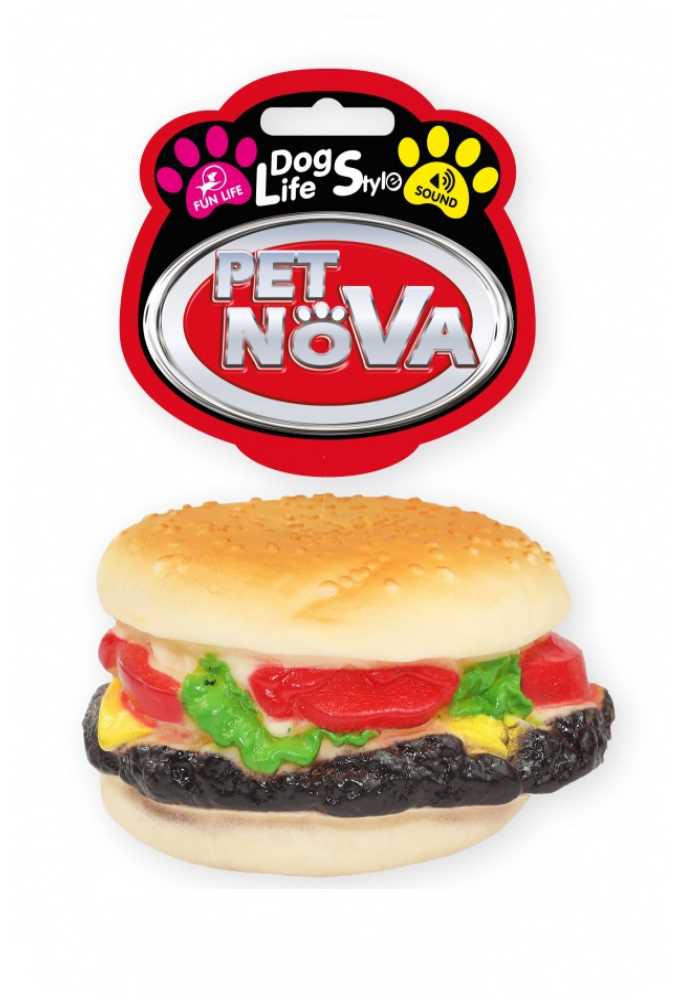 

Pet Nova zabawka winylowa piszcząca Hamburger 9cm