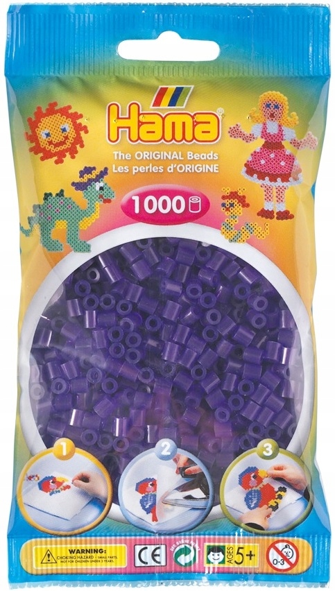 

Koraliki Hama MIDI 1000 207-24 Fioletowe Transpare