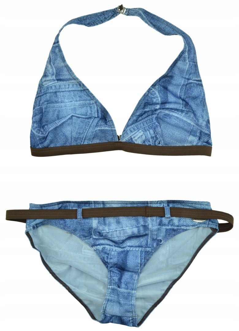 

Fashy bikini strój kąpielowy dżinsowy jeans 36 B S
