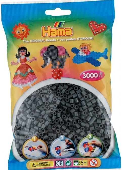 

Koraliki Hama MIDI 3000 201-71 Ciemny Popielaty