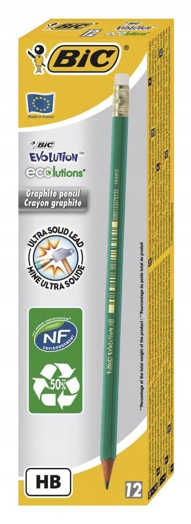 

Ołówek z gumką Bic Evolution Hb 650 12 Sztuk *cena