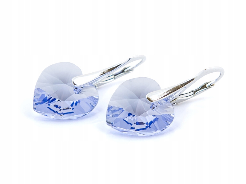 

Srebro Kolczyki 925 z kr. Swarovski Serca 14 Provl
