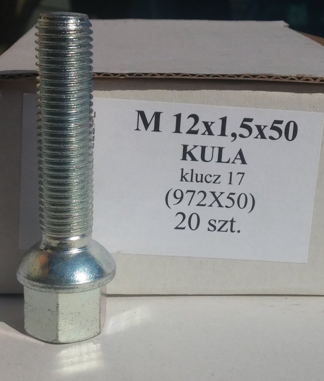 

Śruba 12x1,5x50 kula klucz 17 Vw Mercedes Seat