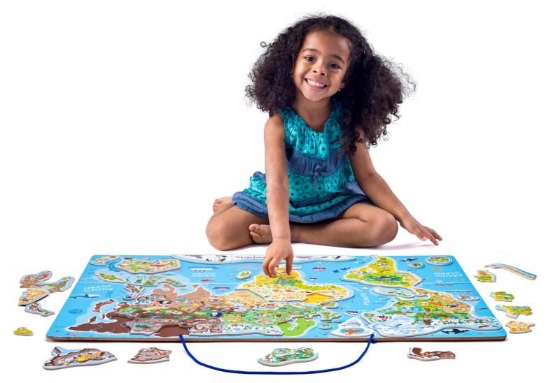 

Woodyland Magnetyczna mapa świata Drewniane puzzle