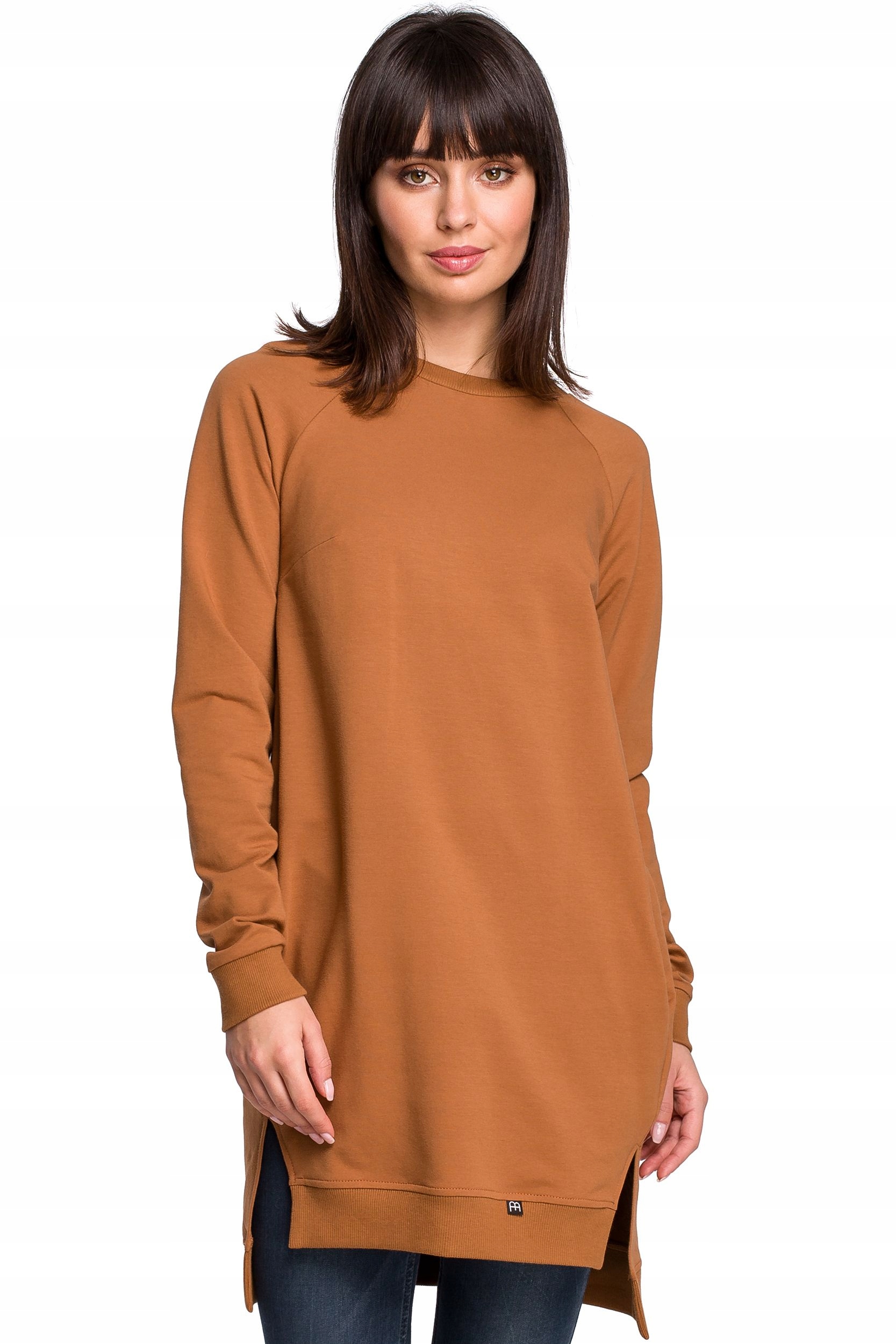 

B101 Bluza - tunika z rozcięciami po bokach i ścią