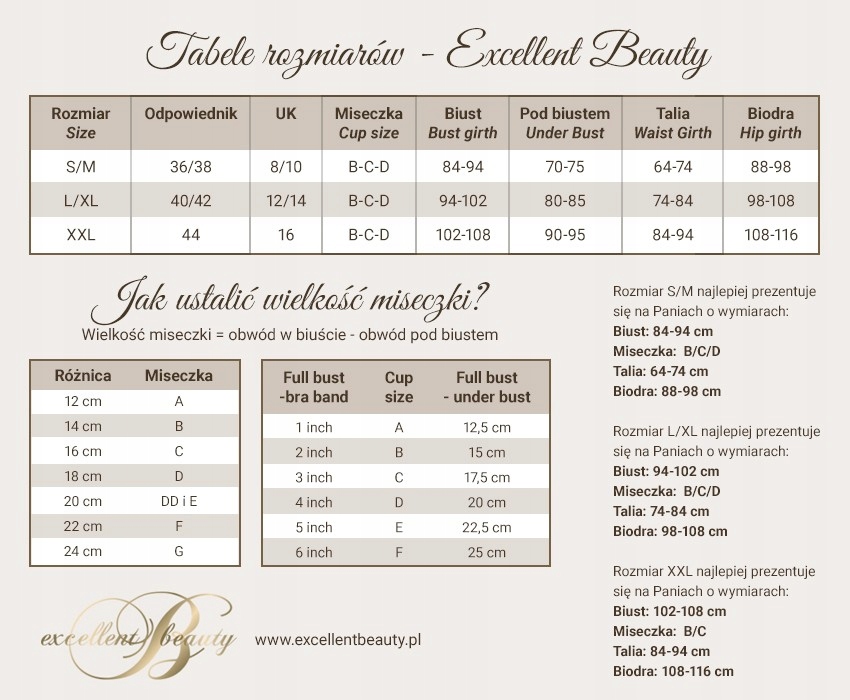 Excellent Beauty Body B-236 Paski Koronka L/XL Fason majtek stringi