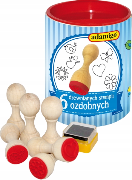 

Stempelki Pieczątki Drewniane Ozdobne Tusz Adamigo