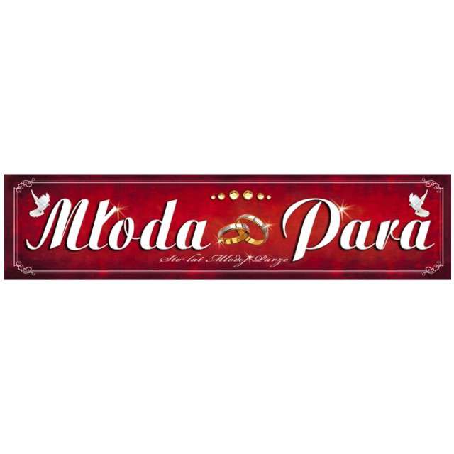 

Ślubna tablica rejestracyjna Młoda Para bordowa