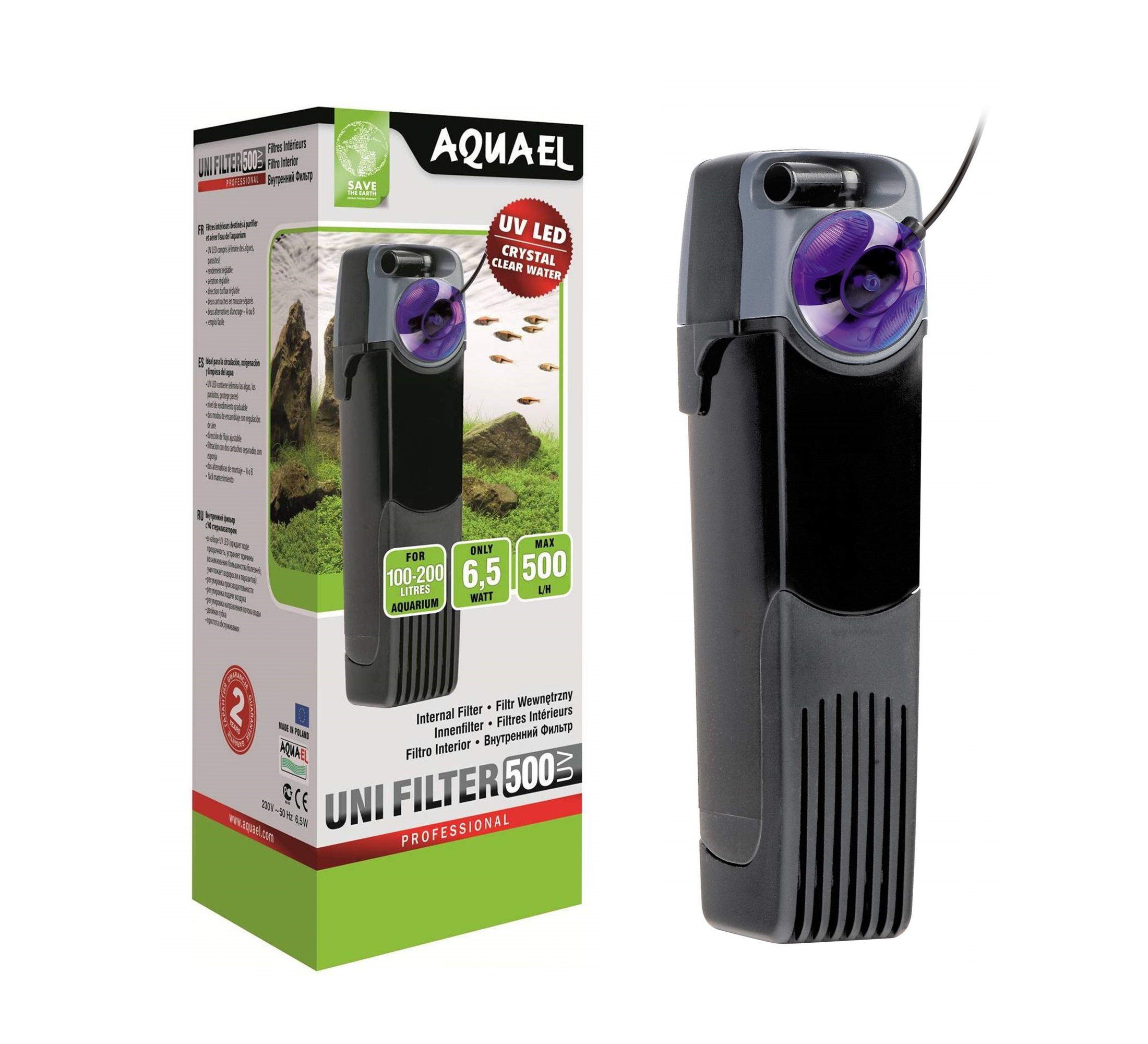 Levně Filtr Aquael Unifilter vnitřní 500 l/h Uv Power