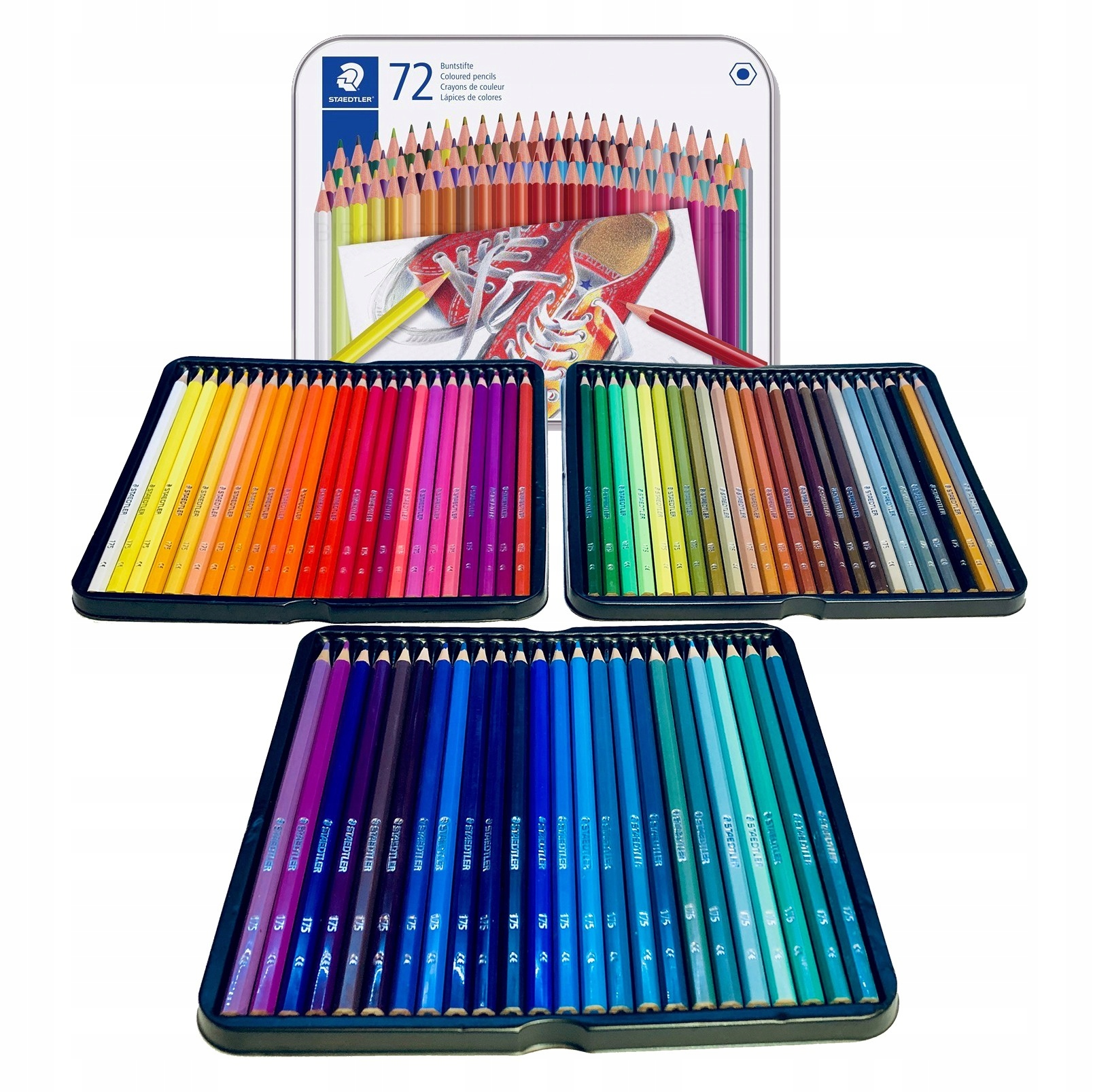 

Staedtler Kredki Metalowe Pudełko Piórnik 72 Kol