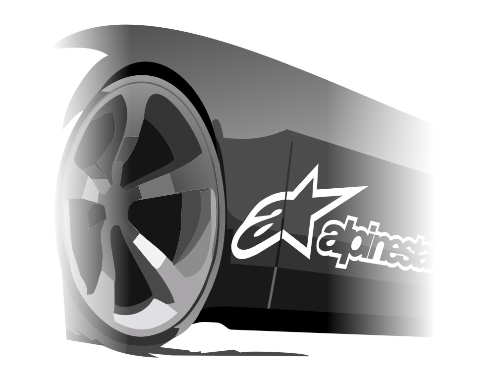 

Duże naklejki Alpinestars 120 cm, 6 szt