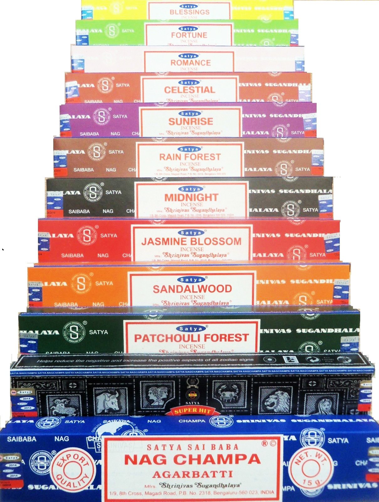 

Kadzidełka Nag Champa (nagchampa) -mix zestaw 180g